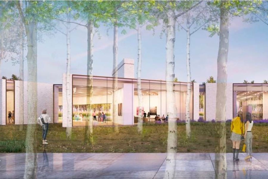 Rendering of the Marianne and Edward Gibson Art Museum