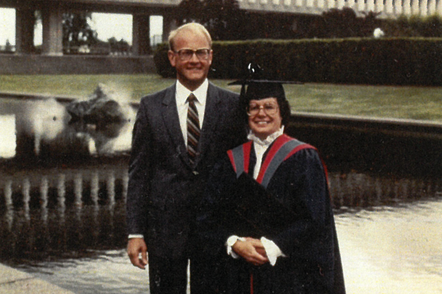 Stan and Judy at Judy's convocation in 1983