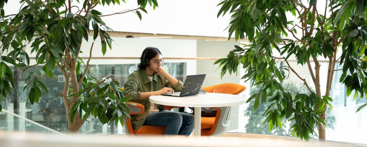 Student studying